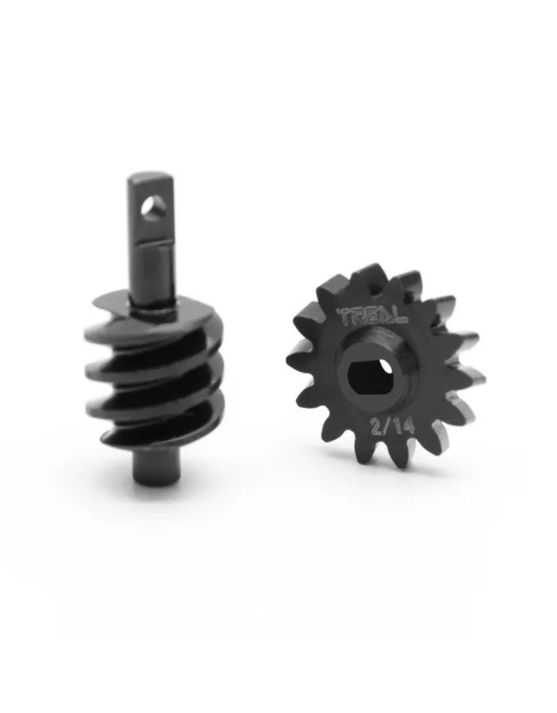 TREAL TRLX002Q4CPRF SCX24 STEEL GEARS 2T/14T OVERDRIVE