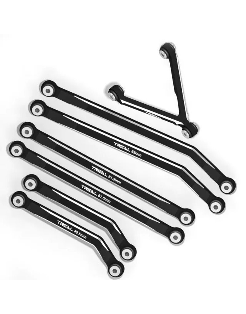 TREAL TRLX00WMLWAH ALUMINUM HIGH CLEARENCE LINKSET FOR SCX24 DEADBOLT BLACK