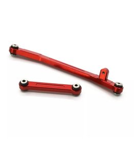 TREAL TRLX002RQBRAD ALUMINUM STEERING LINK SET FOR SCX24 V2: RED