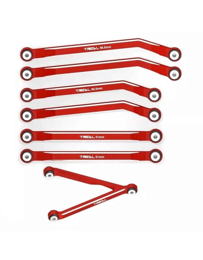 TREAL TRLX002Y9L7OT HIGH CLEARANCE LINK SET FOR SCX24 C10 JEEP BRONCO RED