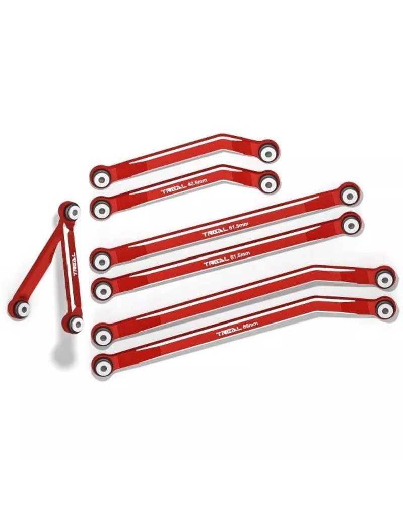 TREAL TRLX002WMLY91 ALUMINUM HIGH CLEARANCE LINKS FOR SCX24 DEADBOLT BETTY RED