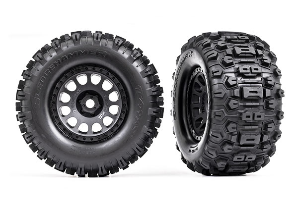 TRA7876 T&W X-MAXX WHL BLK SLDHMR L/R