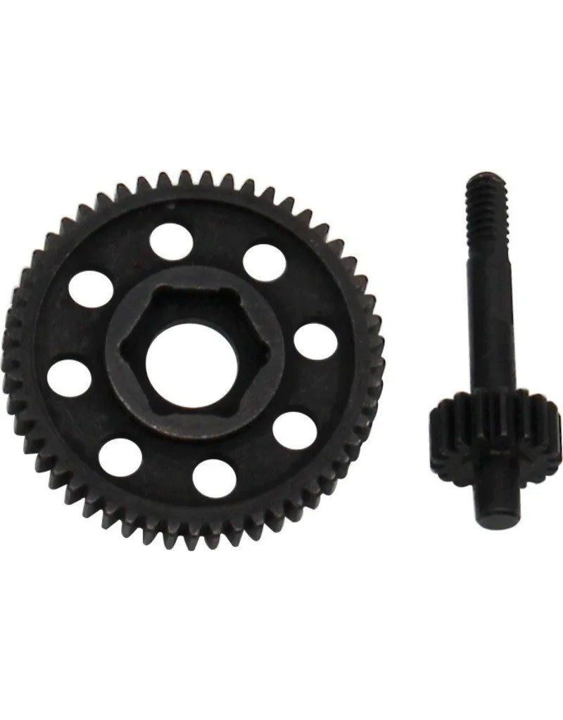 HOT RACING HRASXTF5317T 0.3 MOD 53T/17T STEEL TRANSMISSION GEAR SET FOR AXIAL SCX24