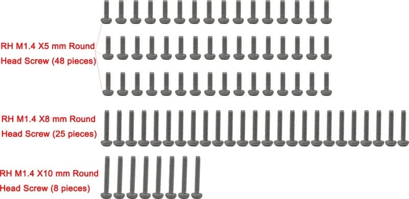 HRASXTF14SS - M1.4 Stainless Steel Full Screw Set - 81 PC for SCX24