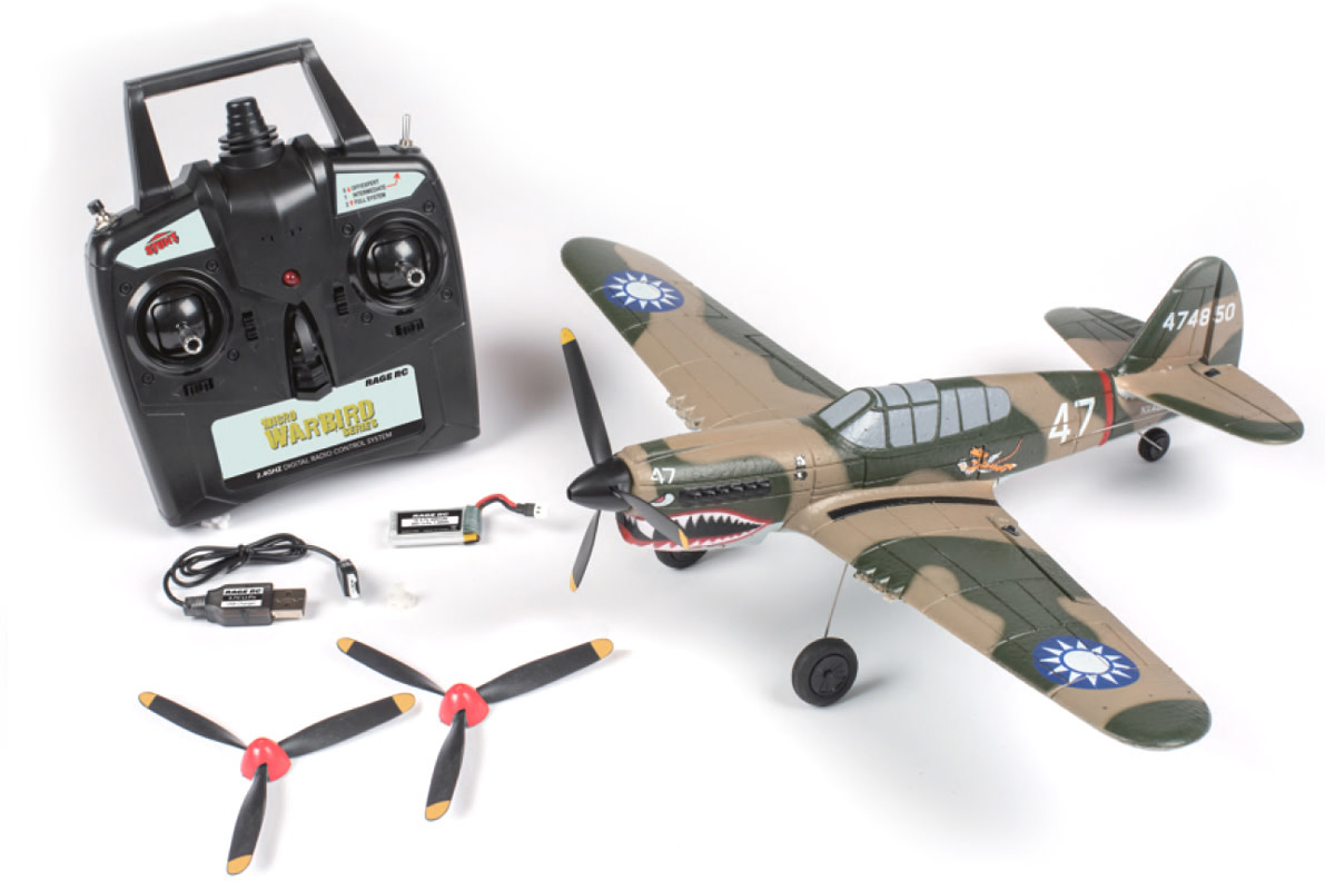 RGRA1305 - Curtiss P-40 Warhawk Micro RTF Airplane With PASS