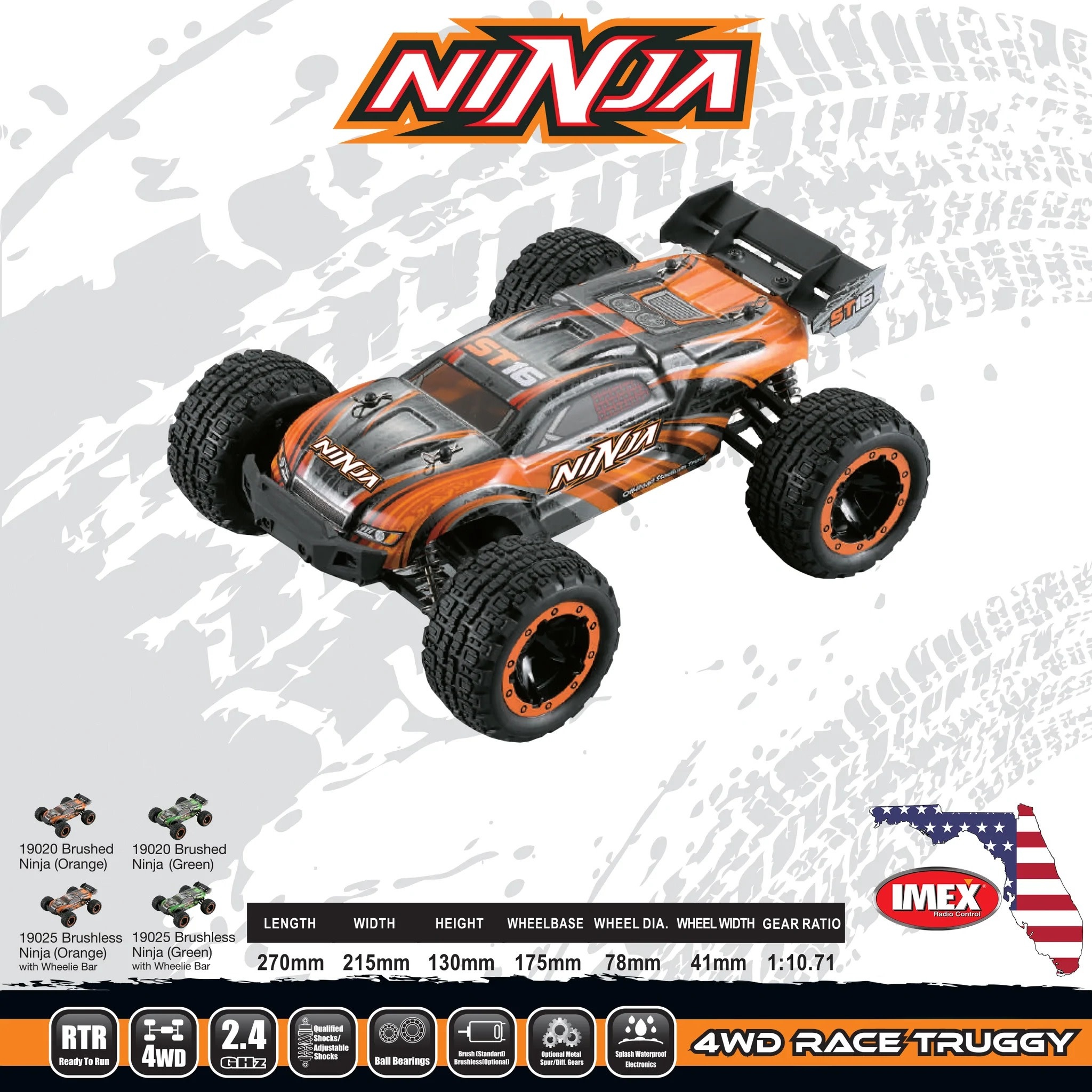 IMX19020GR 1:16 TRUGGY TRUCK BRUSHED: GREEN