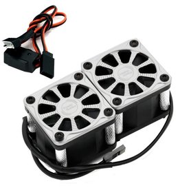 POWER HOBBIES PHBPHF116SILVER TWISTER TWIN DUAL 40MM FANS