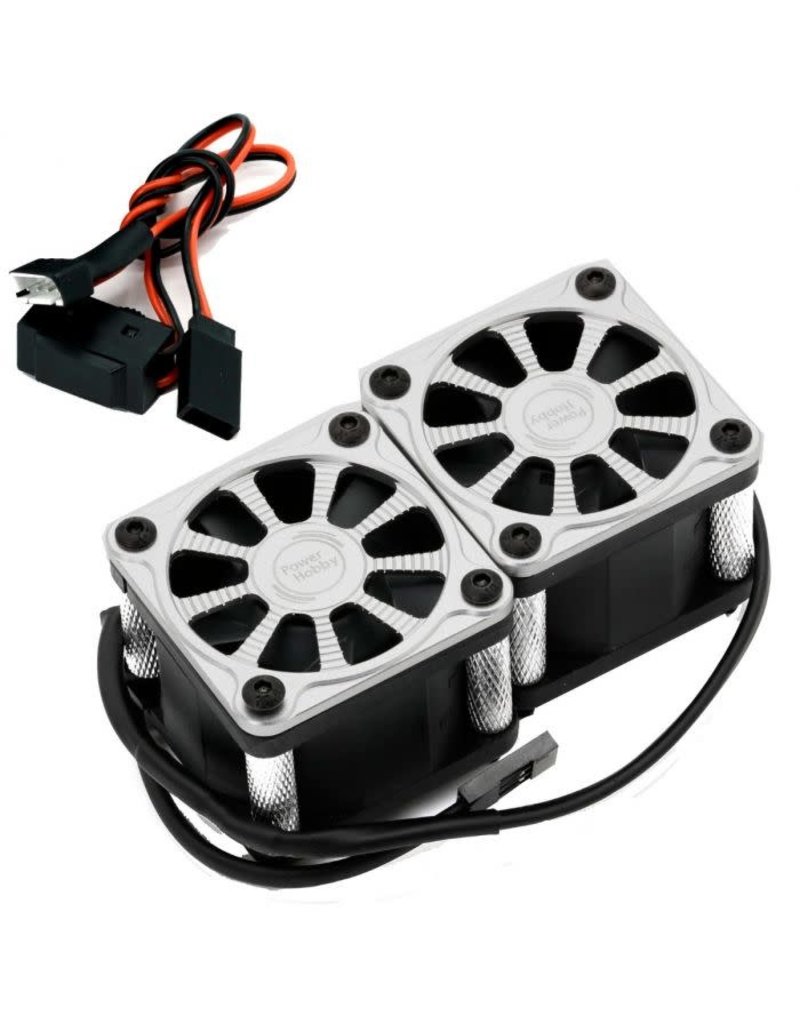 POWER HOBBY PHBPHF116SILVER TWISTER TWIN DUAL 40MM FANS