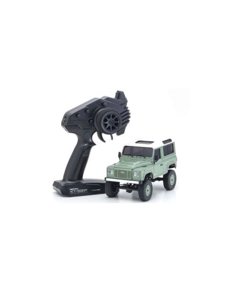 KYOSHO KYO32527GR MINI-Z 4X4 READYSET LAND ROVER DEFENDER 90: GRASMERE GREEN / ALASKA WHITE