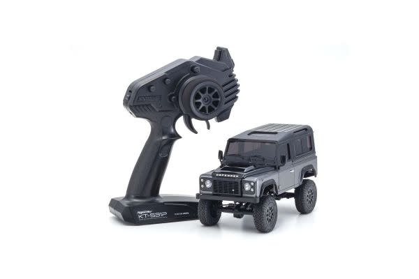 KYO32526GM MINI-Z 4X4 READYSET LAND ROVER DEFENDER 90 AUTOBIOGRAPHY: CORRIS GRAY / SANTORINI BLACK
