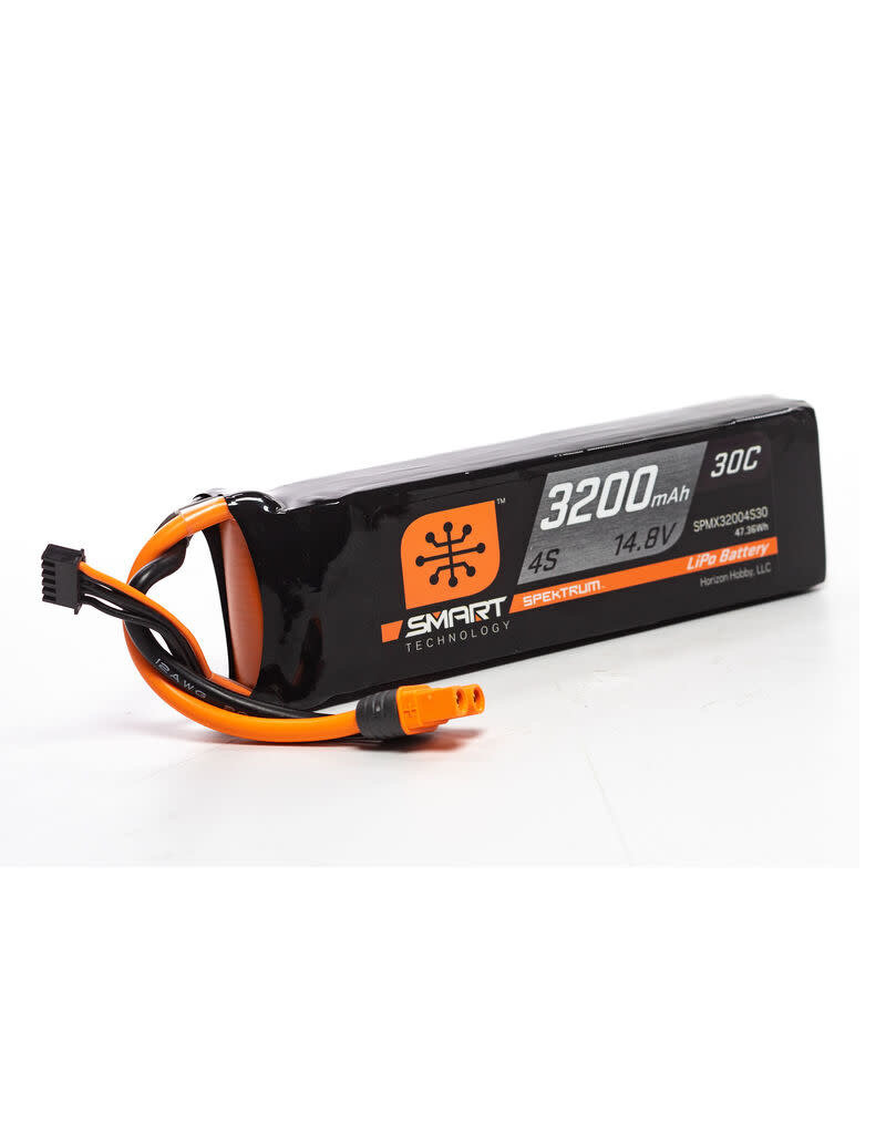 SPEKTRUM SPMX32004S30 4S LIPO 14.8V 3200MAH 30C SMART BATTERY: IC3