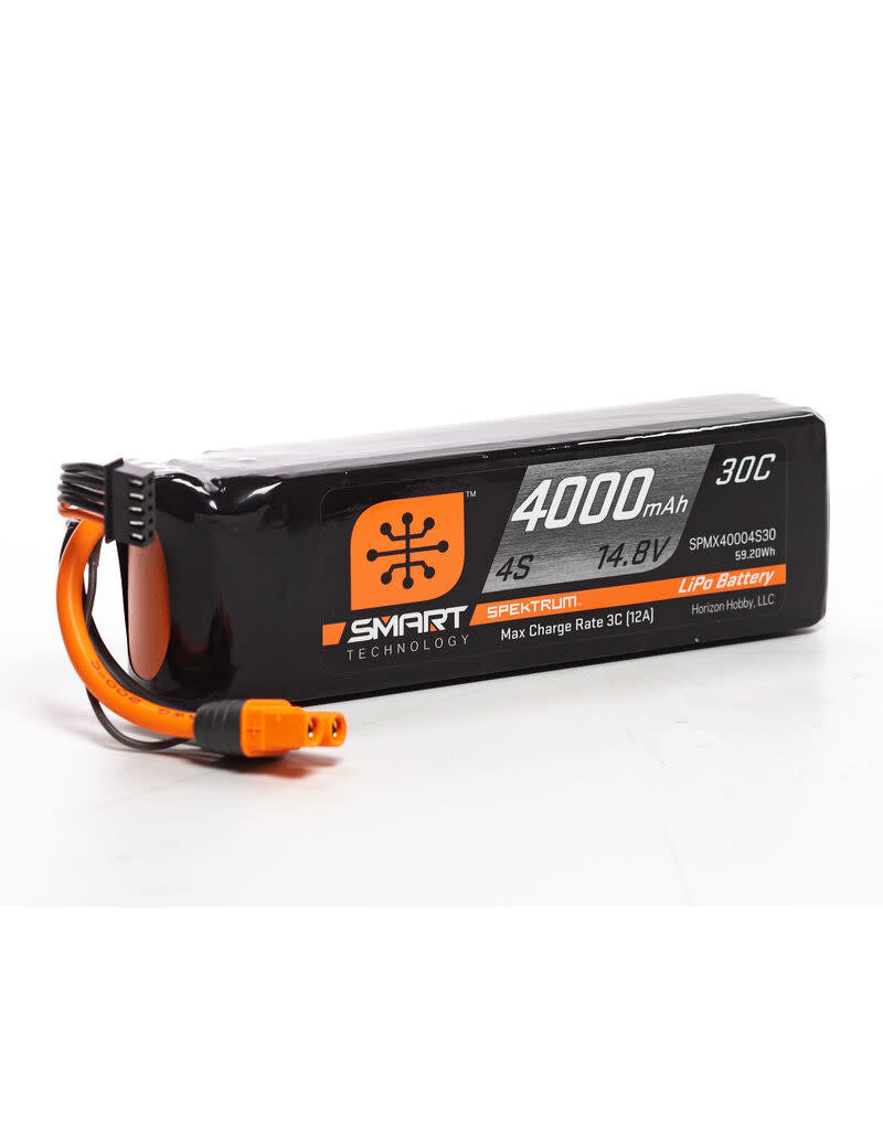 SPEKTRUM SPMX40004S30 4S LIPO 14.8V 4000MAH 30C SMART BATTERY: IC3