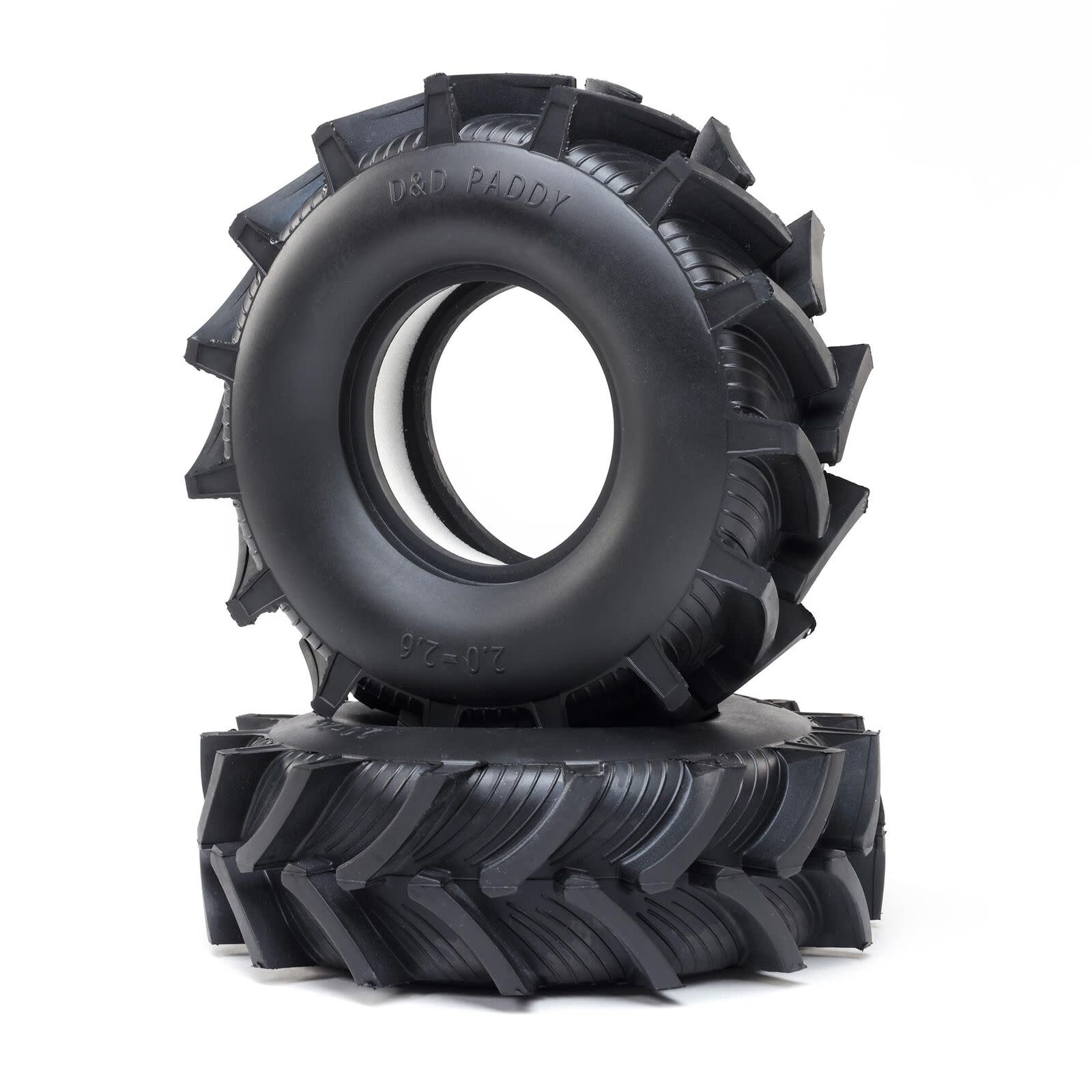 LOS44004 D&D PADDY TIRE W/FOAM (2): LMT MEGA