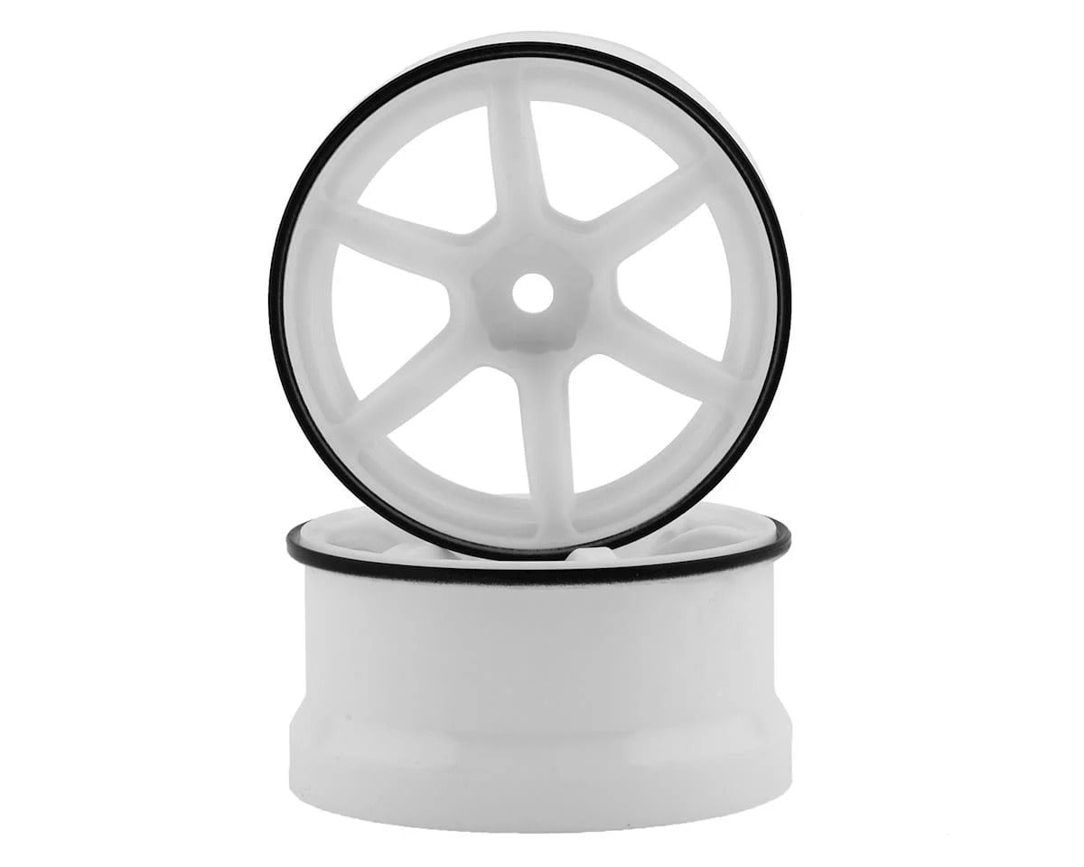 YOKRP-6313W6A 12MM HEX RACING PERFORMER HIGH TRACTION RWD DRIFT WHEELS (WHITE) (2) (6MM OFFSET)
