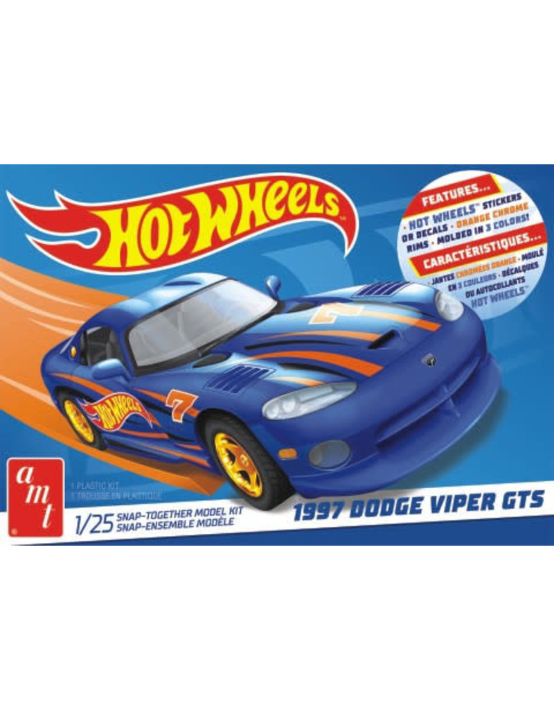 AMT AMT1349M 1/.25 HOT WHEELS 1997 DODGE VIPER GTS PLASTIC MODEL KIT