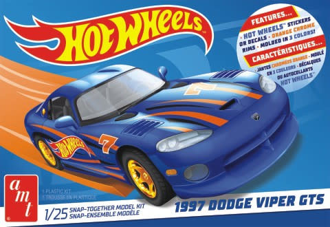 AMT1349M 1/.25 HOT WHEELS 1997 DODGE VIPER GTS PLASTIC MODEL KIT