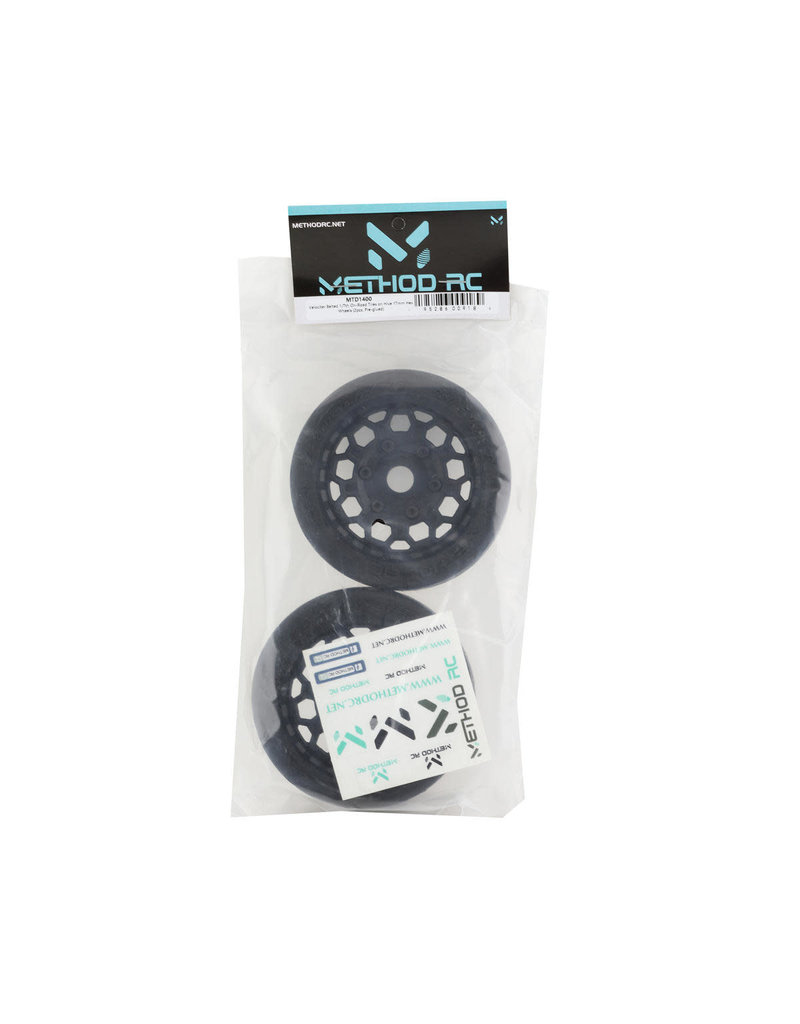 METHOD RC MTD1400 VELOCITER BELTED 1/7 ON ROAD TIRES ON HIVE 17MM HEX WHEELS (2)
