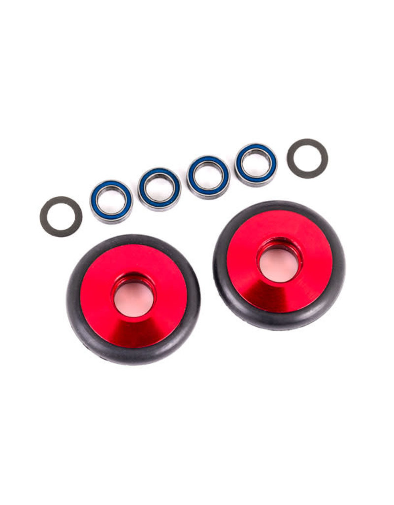 TRAXXAS TRA9461R WHEELIE BAR WHEELS ALUM RED