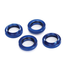 TRAXXAS TRA7767 SPRING RETAINER (ADJUSTER), BLUE-ANODIZED ALUMINUM, GTX SHOCKS (4) (ASSEMBLED WITH O-RING)