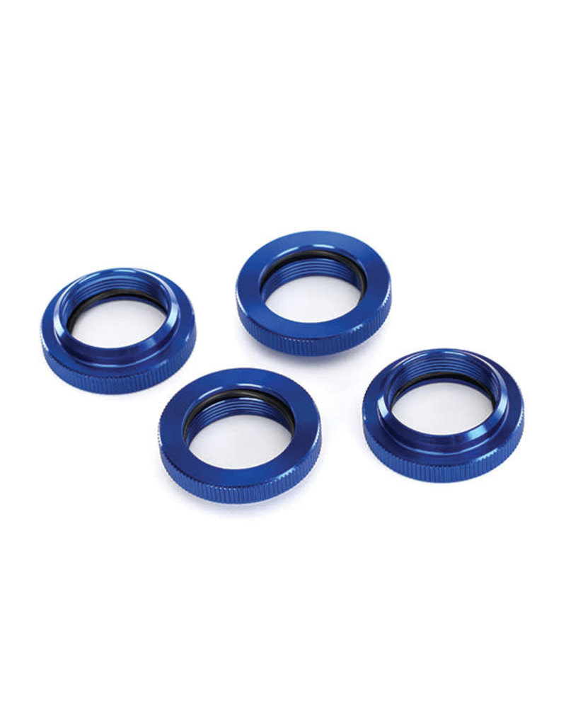 TRAXXAS TRA7767 SPRING RETAINER (ADJUSTER), BLUE-ANODIZED ALUMINUM, GTX SHOCKS (4) (ASSEMBLED WITH O-RING)