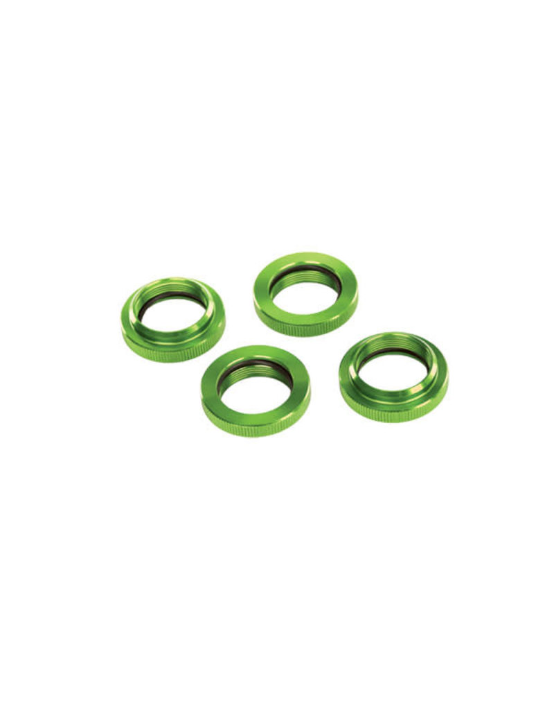 TRAXXAS TRA7767G SPRING RETAINER (ADJUSTER), GREEN-ANODIZED ALUMINUM, GTX SHOCKS (4) (ASSEMBLED WITH O-RING)