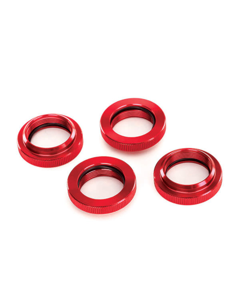 TRAXXAS TRA7767R SPRING RETAINER (ADJUSTER), RED-ANODIZED ALUMINUM, GTX SHOCKS (4) (ASSEMBLED WITH O-RING)