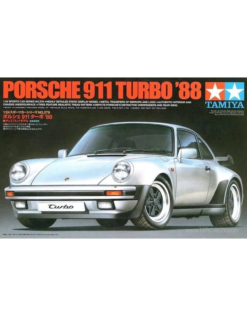TAMIYA TAM24279 1/24 1988 PORSCHE 911 TURBO PLASTIC MODEL KIT