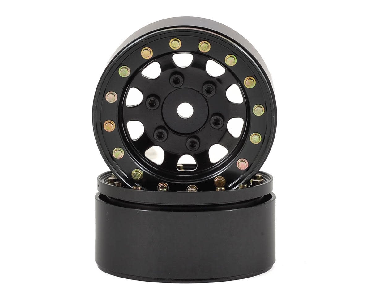SSD00097 SSD RC D HOLE 1.55" STEEL BEADLOCK CRAWLER WHEELS (BLACK) (2)