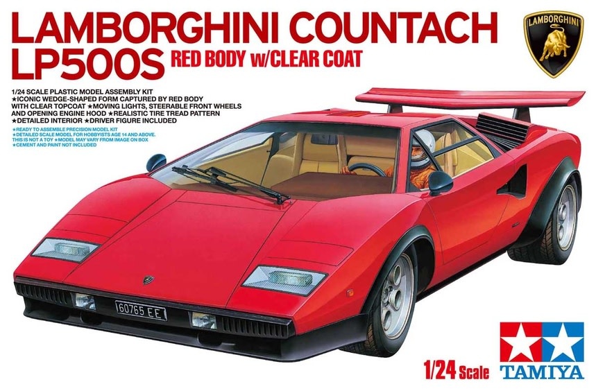 自動車 Tamiya 1/24 Lamborghini Countach Tamiya 1/24 Lamborghini Countach LP500S (Clear-Coated Red