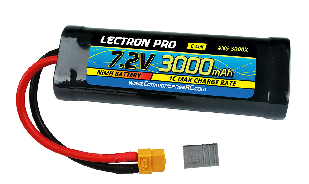 LECTRON PRO 7.2V NIMH 3000MAH FLAT BATTERY: XT60 W/ TRAXXAS