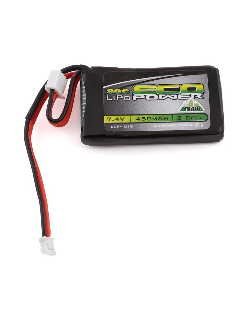 ECOPOWER ECP-4015 2S LIPO 7.4V 450MAH 30C BATTERY: PH2.0 (AXIAL SCX24)