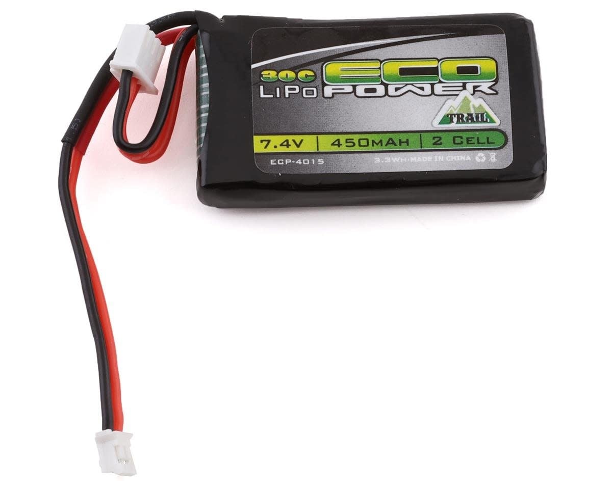 ECP-4015 2S LIPO 7.4V 450MAH 30C BATTERY: PH2.0 (AXIAL SCX24)