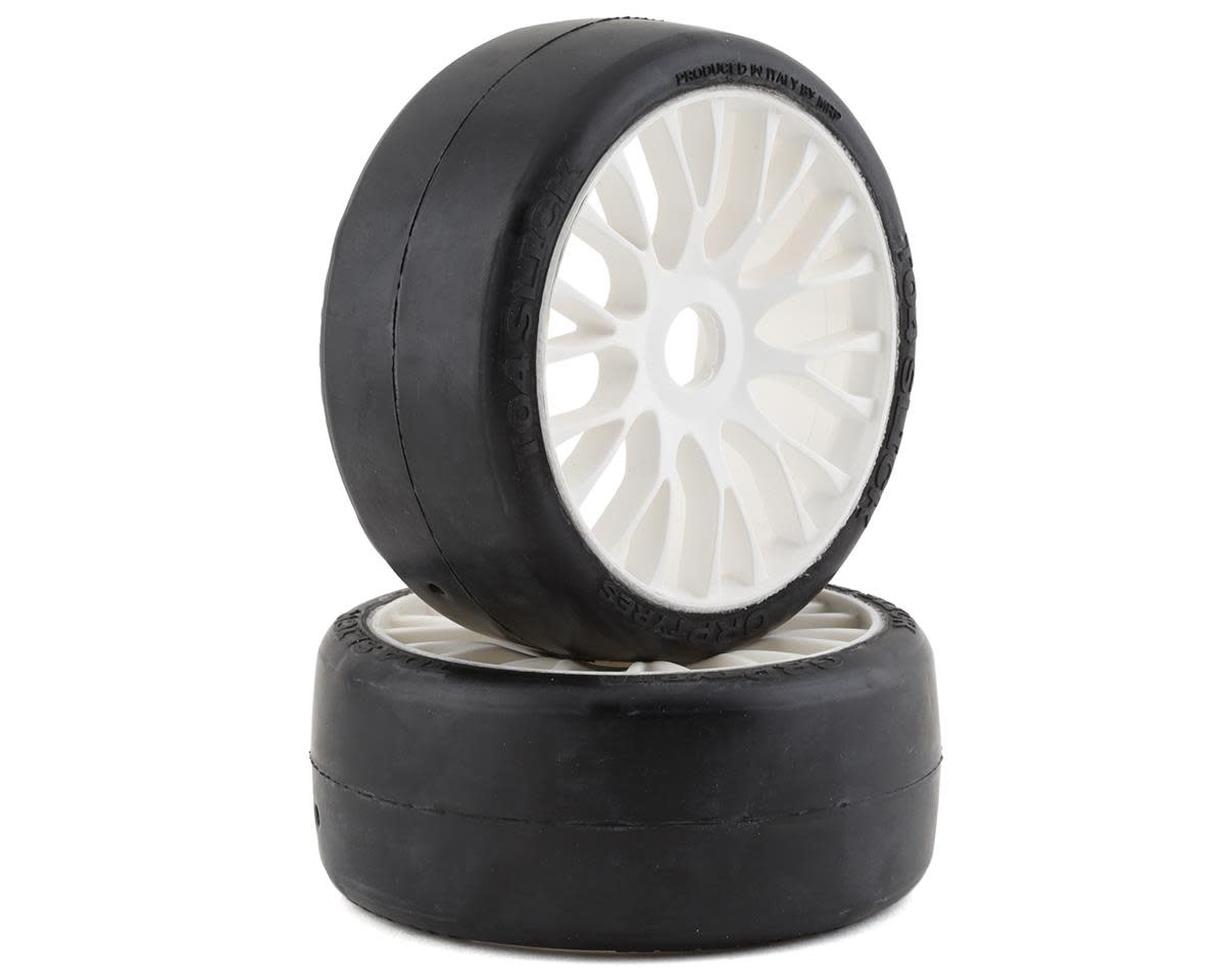 GRPGTJ04-XM7 1/8 GT SLICK BELTED W/ RIGID WHEEL XM7 (MEDIUM HARD) TIRES: WHITE (2)