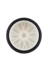 GRP TYRES GRPGTJ03-XM4 1/8 GT THREADED BELTED W/ RIGID WHEEL XM4 (SOFT MEDIUM) TIRES: WHITE (2)