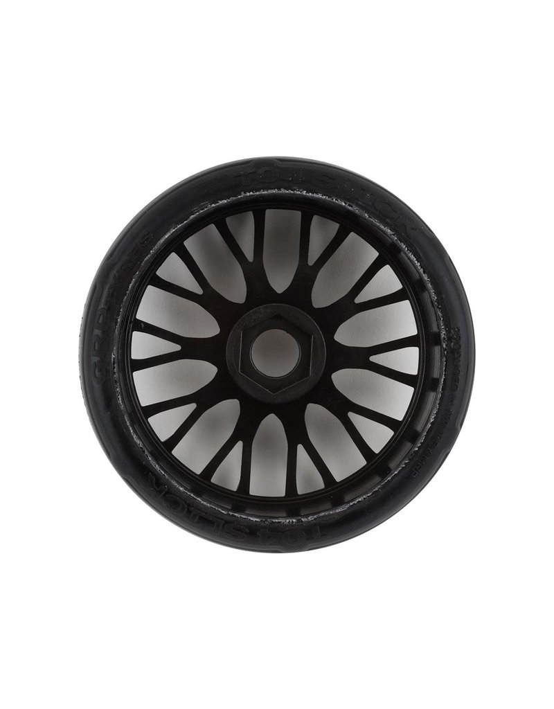 GRP TYRES GRPGTX04-XM5 1/8 GT SLICK BELTED W/ FLEX WHEEL XM5 (MEDIUM) TIRES: BLACK (2)