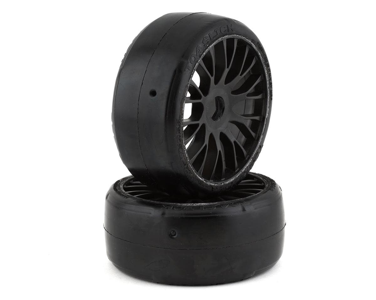GRPGTX04-XM4 1/8 GT SLICK BELTED W/ FLEX WHEEL XM4 (SOFT MEDIUM) TIRES: BLACK (2)
