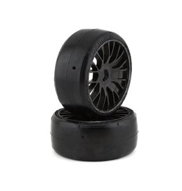 GRP TYRES GRPGTX04-XM3 1/8 GT SLICK BELTED W/ FLEX WHEEL XM3 (SOFT) TIRES: BLACK (2)