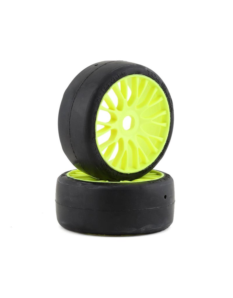 GRP TYRES GRPGTY04-XB1 1/8 GT SLICK BELTED W/ FLEX WHEEL XB1 (ULTRA SOFT) TIRES: YELLOW (2)
