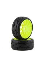 GRP TYRES GRPGTY03-XM3 1/8 GT THREADED BELTED W/ FLEX WHEEL XM3 (SOFT) TIRES: YELLOW (2)