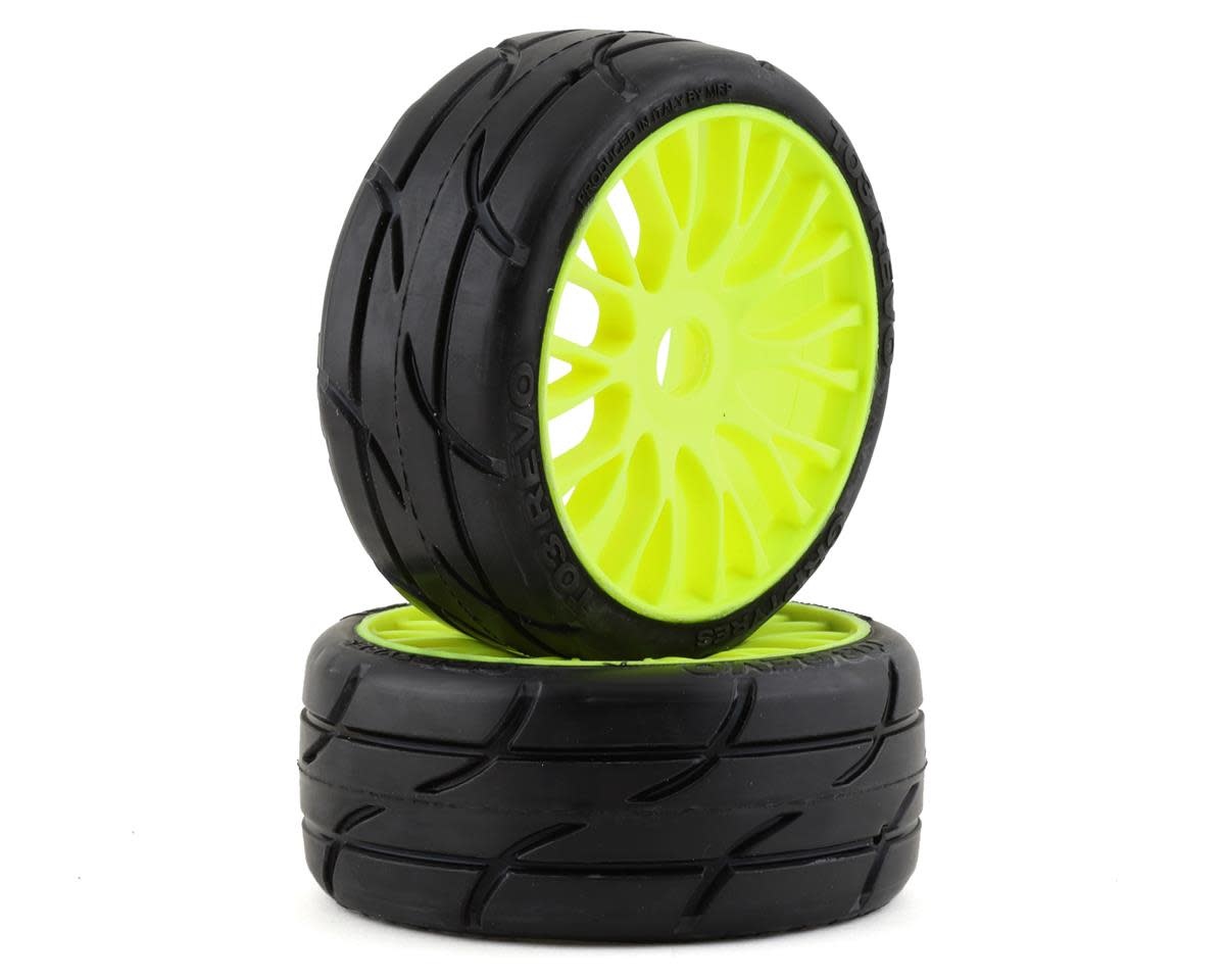 GRP 1:8 GT Rally – Juego De 2 Ruedas Completas T03 Revo XB3 Con Llanta Negra De 20 Radios Y Neumático Soft, Para Coches RC De Competición En Asfalto