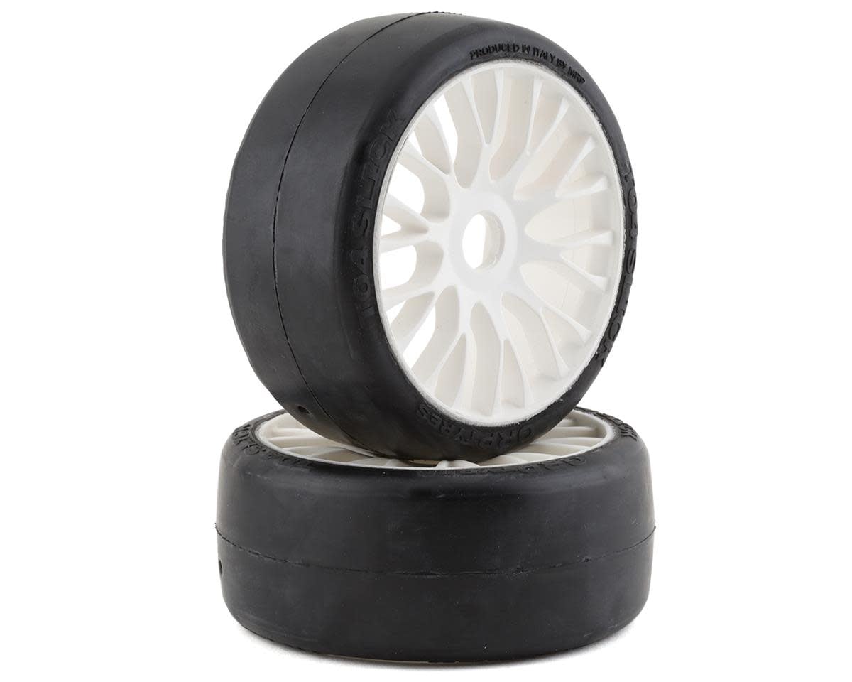 GRPGTH04-XM7 1/8 GT SLICK BELTED W/ FLEX WHEEL XM7 (MEDIUM HARD) TIRES: WHITE (2)