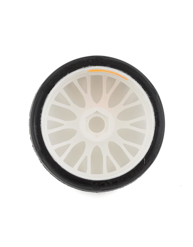 GRP TYRES GRPGTH04-XB2 1/8 GT SLICK BELTED W/ FLEX WHEEL XB2 (EXTRA SOFT) TIRES: WHITE (2)