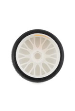 GRP TYRES GRPGTH04-XB1 1/8 GT SLICK BELTED W/ FLEX WHEEL XB1 (ULTRA SOFT) TIRES: WHITE (2)