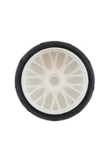 GRP TYRES GRPGTH03-XM3 1/8 GT THREADED BELTED W/ FLEX WHEEL XM3 (SOFT) TIRES: WHITE (2)