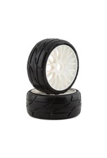 GRP TYRES GRPGTH03-XM3 1/8 GT THREADED BELTED W/ FLEX WHEEL XM3 (SOFT) TIRES: WHITE (2)