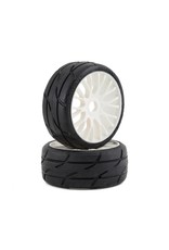 GRP TYRES GRPGTH03-XB3 1/8 GT THREADED BELTED W/ FLEX WHEEL XB3 (SOFT) TIRES: WHITE (2)