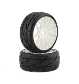 GRP TYRES GRPGTH03-XB3 1/8 GT THREADED BELTED W/ FLEX WHEEL XB3 (SOFT) TIRES: WHITE (2)