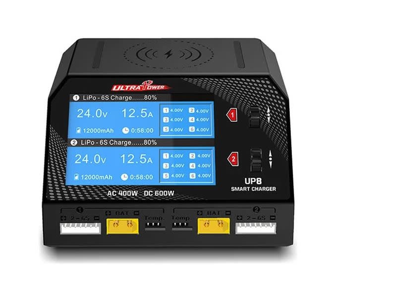 UPTUP8 UP8 AC 400W / DC 600W 16A X2 DUAL CHANNEL OUTPUT 1-6S BATTERY CHARGER/DISCHARGER/BALANCER/TESTER