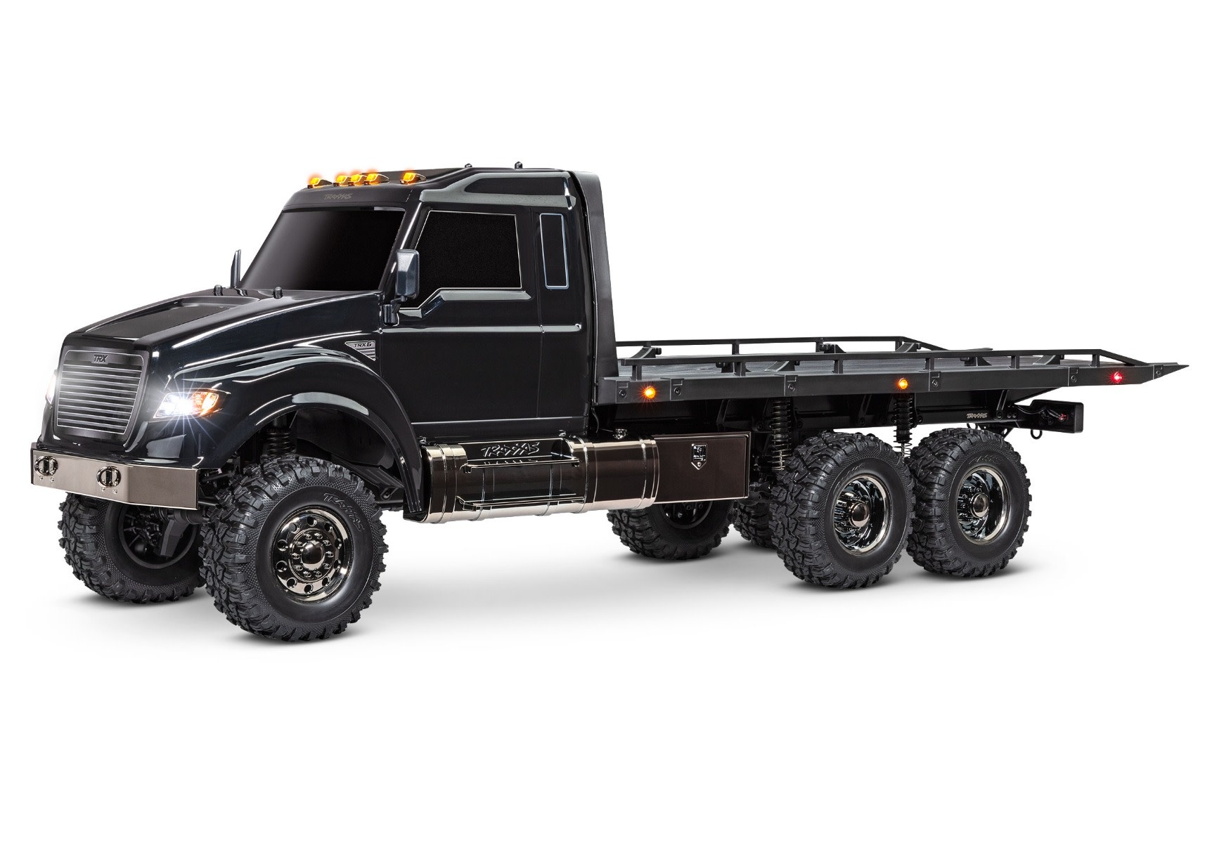 TRA88086-84-BLK TRX6 FLATBED TRUCK W/ WINCH - BLK - My Tobbies