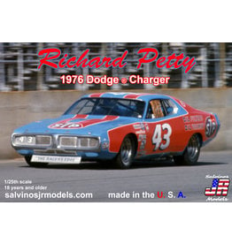 SALVINO'S JR MODELS SJMRPDC1976D-V 1/24 RICHARD PETTY 1976 DODGE CHARGER PLASTIC MODEL CAR KIT W/VINYL WRAP DECALS